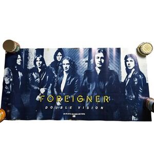 Foreigner Double Vision Promo Album Poster‎ 23x46 Vintage 1970s Atlantic Records